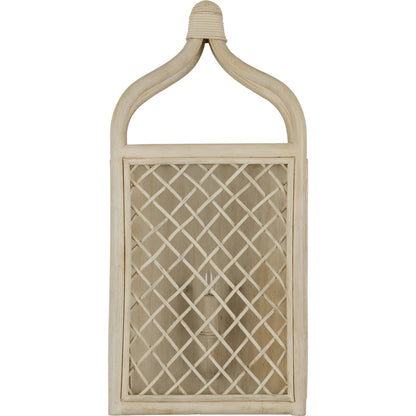 Wanstead Ivory Wall Sconce by Currey and Company in bleached natural, antique pearl. Made from rattan, wrought iron in a cottage & farmhouse style.