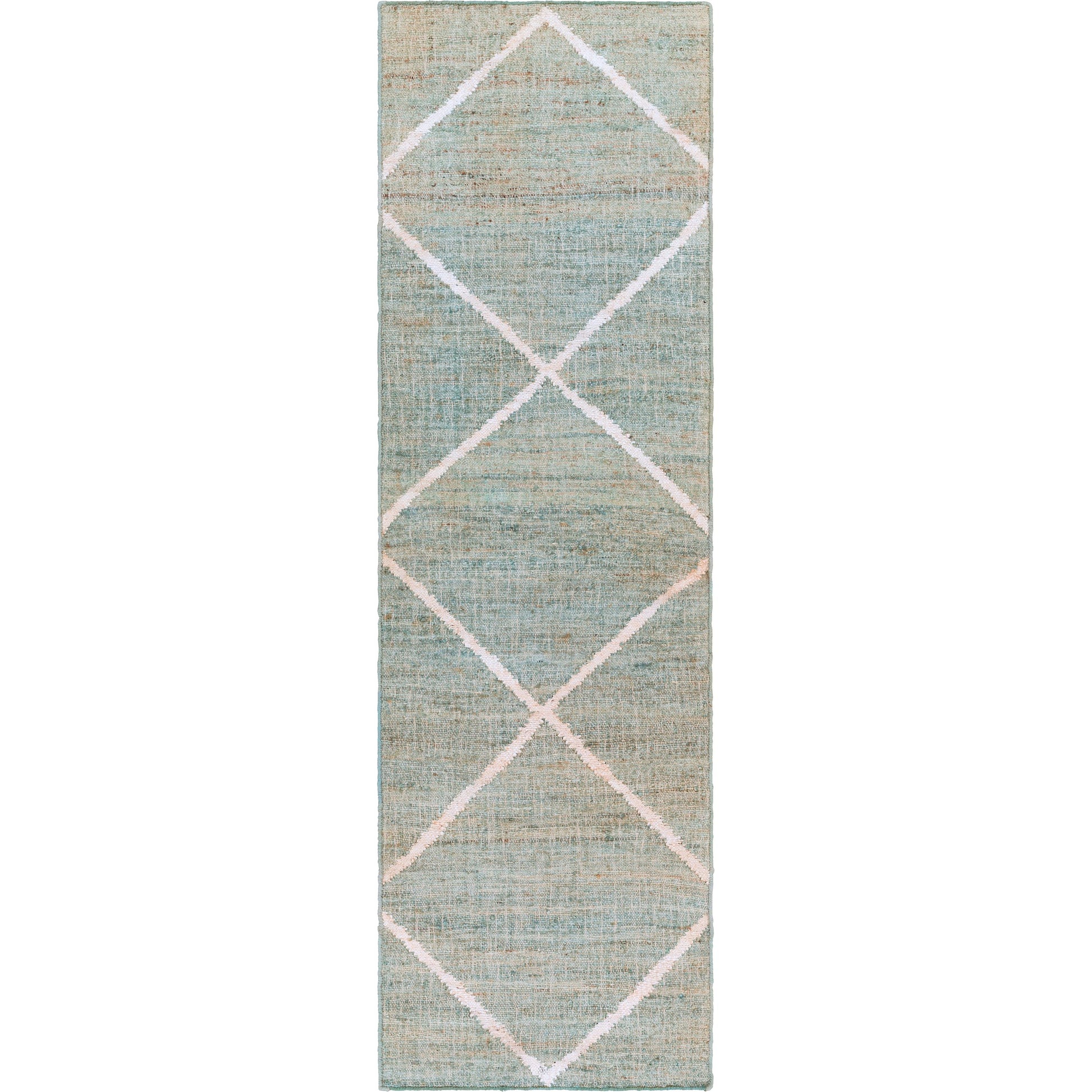 Cadence Rug by Surya in dusty sage, beige, pale blue, light brown, ivory. Made from 100% jute in a modern style.