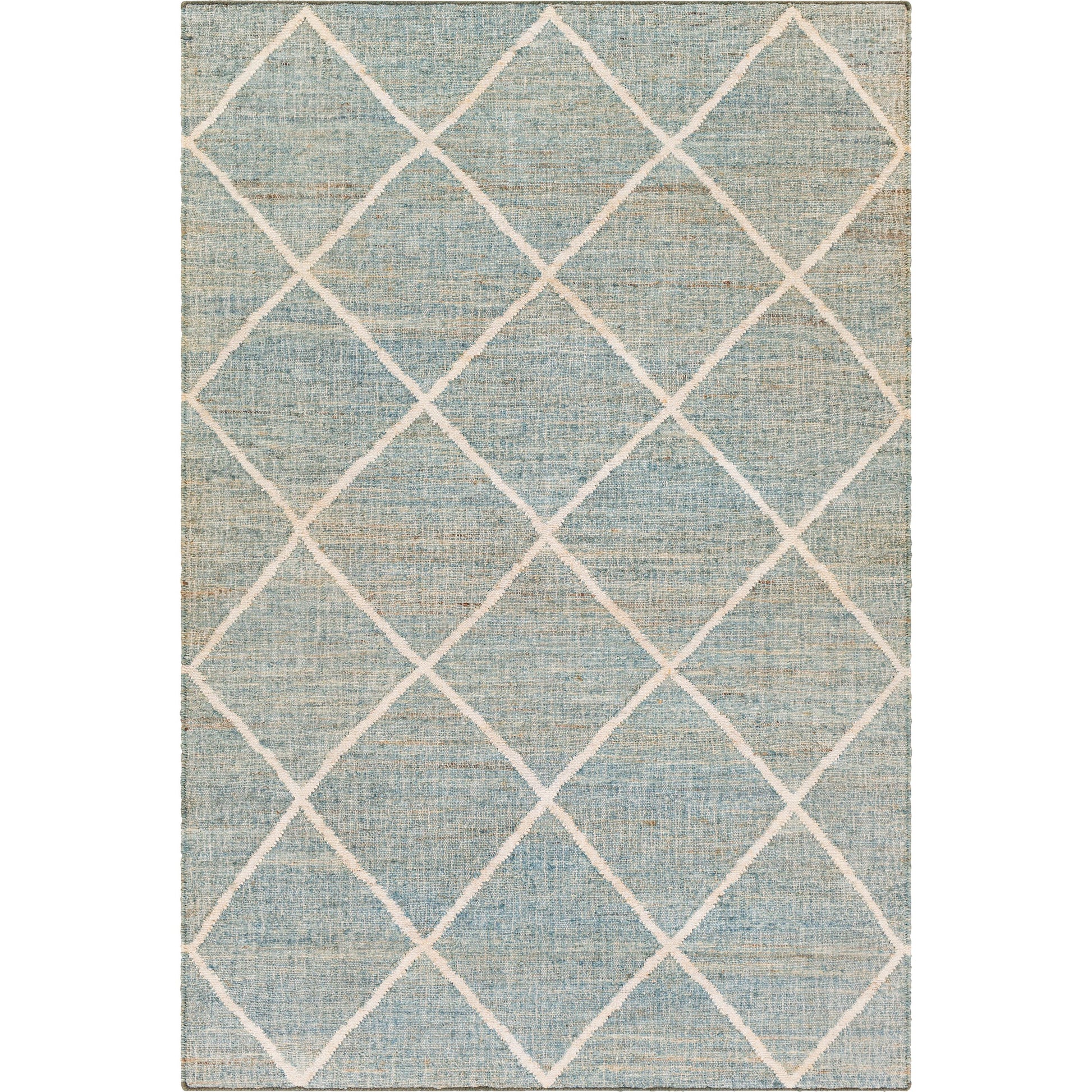 Cadence Rug by Surya in dusty sage, beige, pale blue, light brown, ivory. Made from 100% jute in a modern style.
