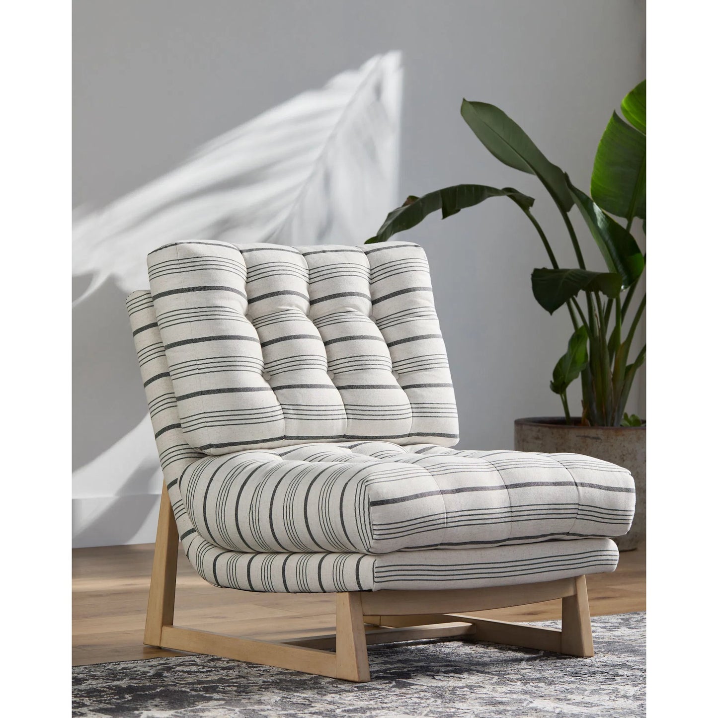 005 SI-2132721 | Lifestyle | Cedron Accent Chair - 527333 by Livabliss in gray and taupe. Made from upholstery: polyester, base: rubber wood, fill: 98% polyurethane foam, 2% polyester, polyfill in a modern style.
