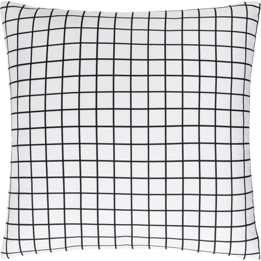 Check Pillow - 481701 by Livabliss in off-white, light silver, onyx. Made from front: 100% polyester, back: 100% polyester in a modern style.