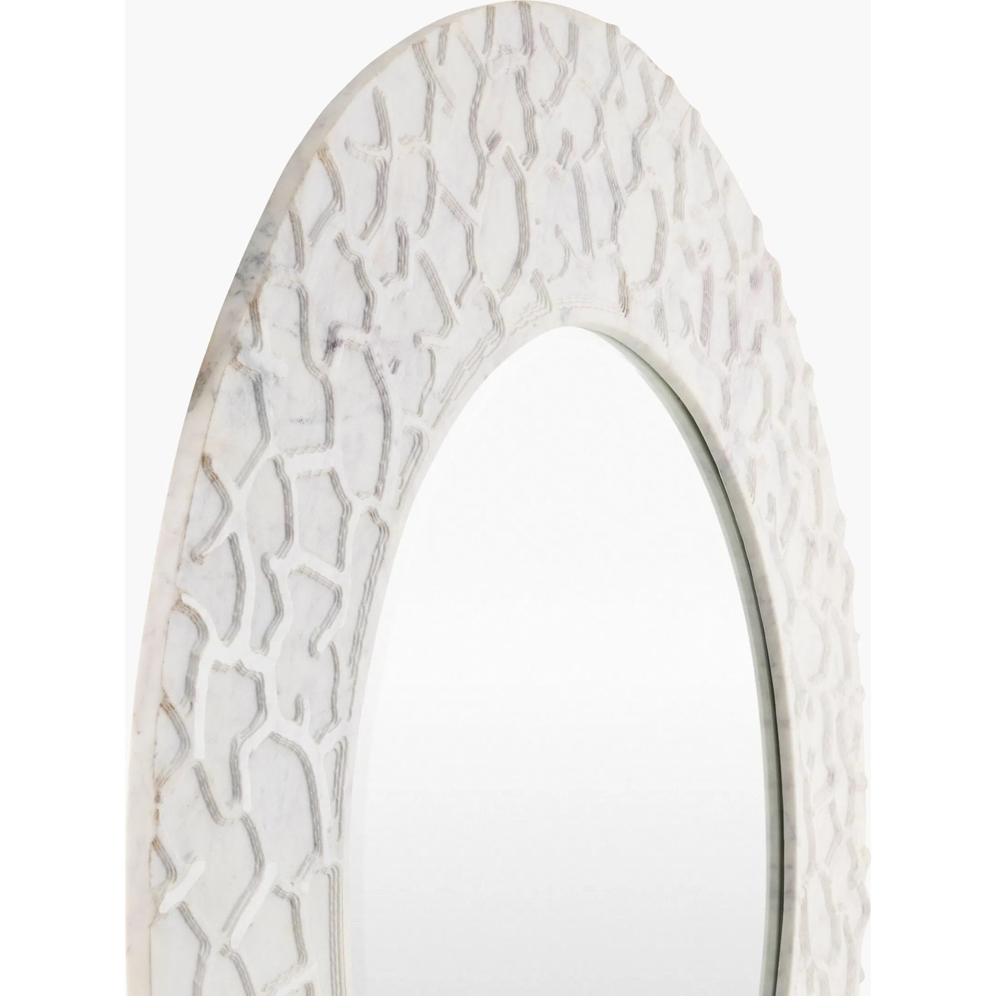 Celebes Accent Mirror by Surya in ivory and natural. Made from marble in a rustic style.