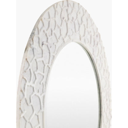 Celebes Accent Mirror by Surya in ivory and natural. Made from marble in a rustic style.