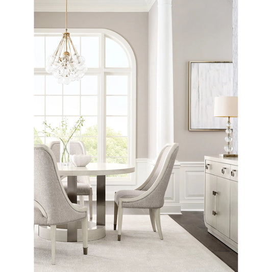 Brighton Round Table with Leaf Extension by Pulaski Furniture in north star. Made from ash wood veneers in a unique style.