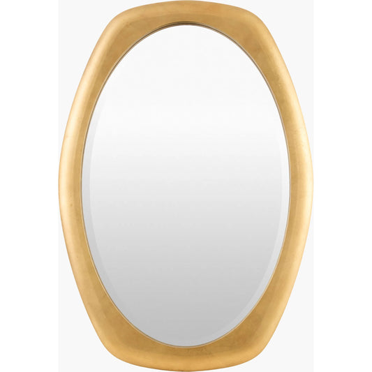 Cerena Accent Mirror by Livabliss in gold and antiqued. Made from manufactured wood in a unique style.