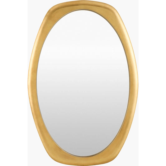 Cerena Accent Mirror by Livabliss in gold and antiqued. Made from manufactured wood in a unique style.