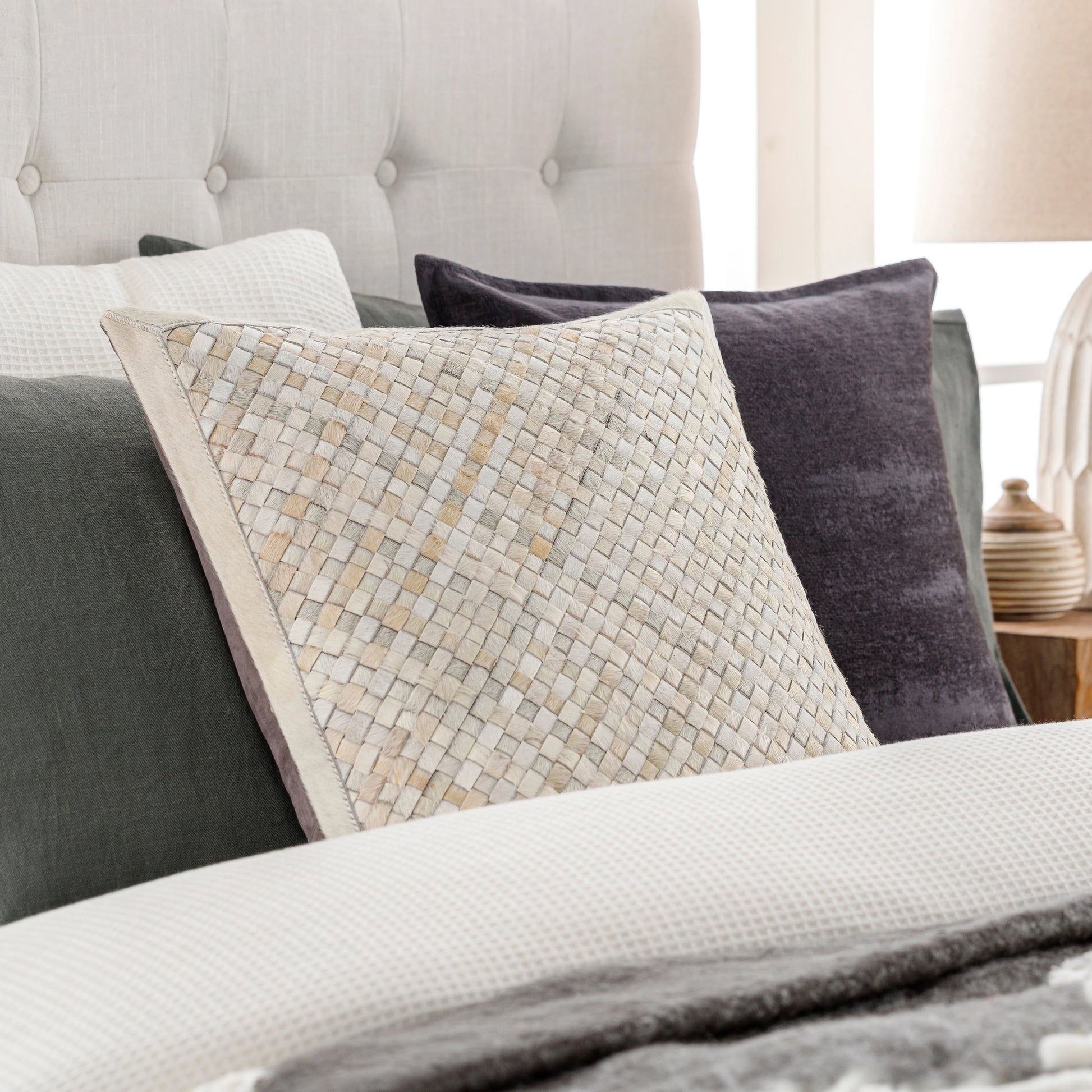 Cesta Pillow - 21251 by Surya. Made from 100% hair on hide, 100% polyester in a modern style.