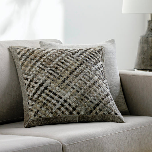Cesta Pillow - 21251 by Surya. Made from 100% hair on hide, 100% polyester in a modern style.