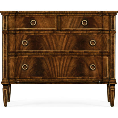 Versailles Regency Style Mahogany Chest of Drawers by Jonathan Charles in brown and medium antique mahogany. Made from acacia in a traditional style.