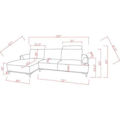 Lucca Sectional Sofa by Pasargad Home. Made from polyester fabric in a modern style.