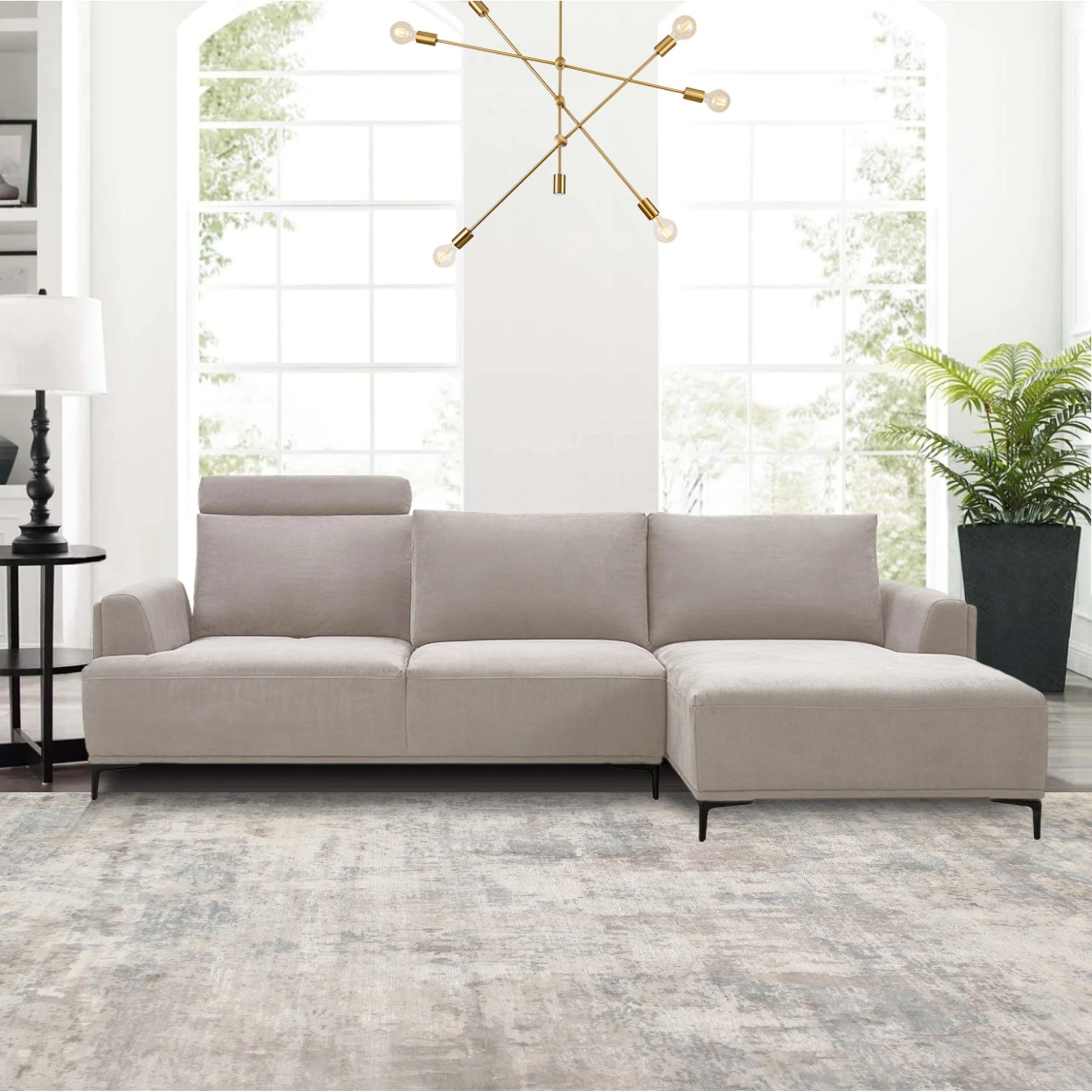 Lucca Sectional Sofa by Pasargad Home. Made from polyester fabric in a modern style.
