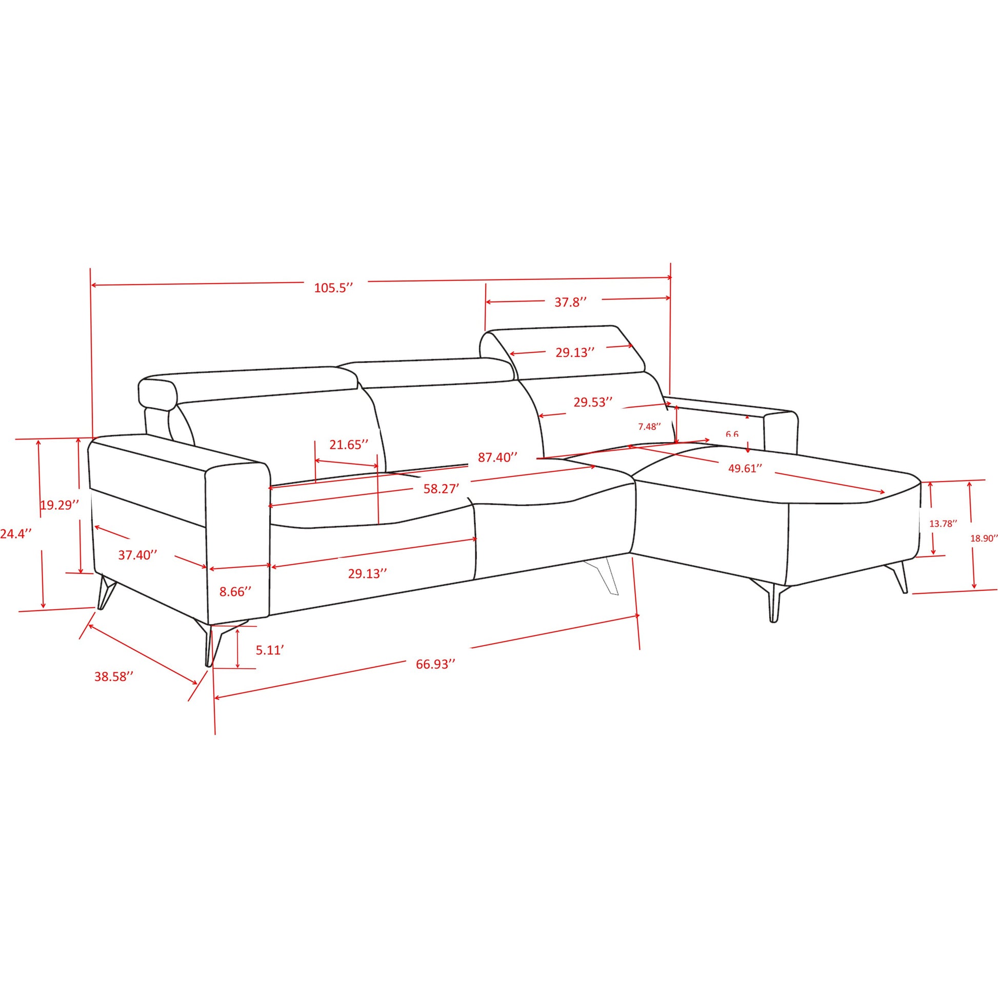 Bari Sectional Sofa by Pasargad Home. Made from polyester fabric in a modern style.