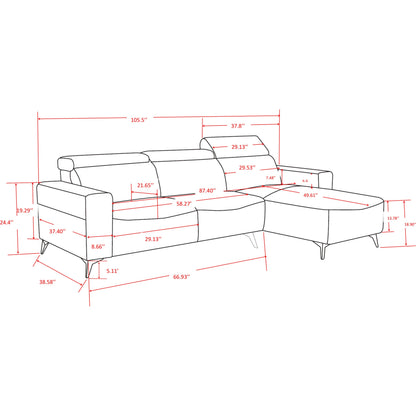 Bari Sectional Sofa by Pasargad Home. Made from polyester fabric in a modern style.