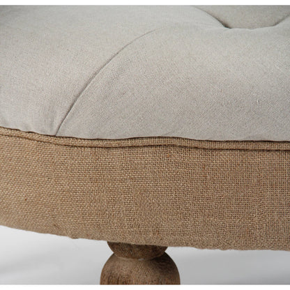 Maison Tufted Round Ottoman by Zentique. Made from unique in a traditional style.