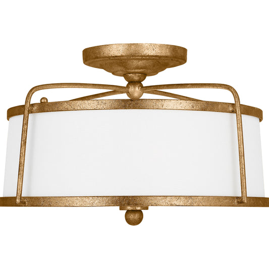 Stonington Medium Semi-Flush Mount by Visual Comfort & Co. in antique gild. Made from steel in a unique style.