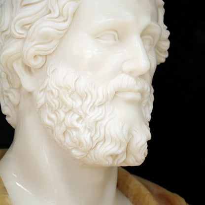 Thanos Marble Bust Sculpture by Currey and Company. Made from marble in a modern style.