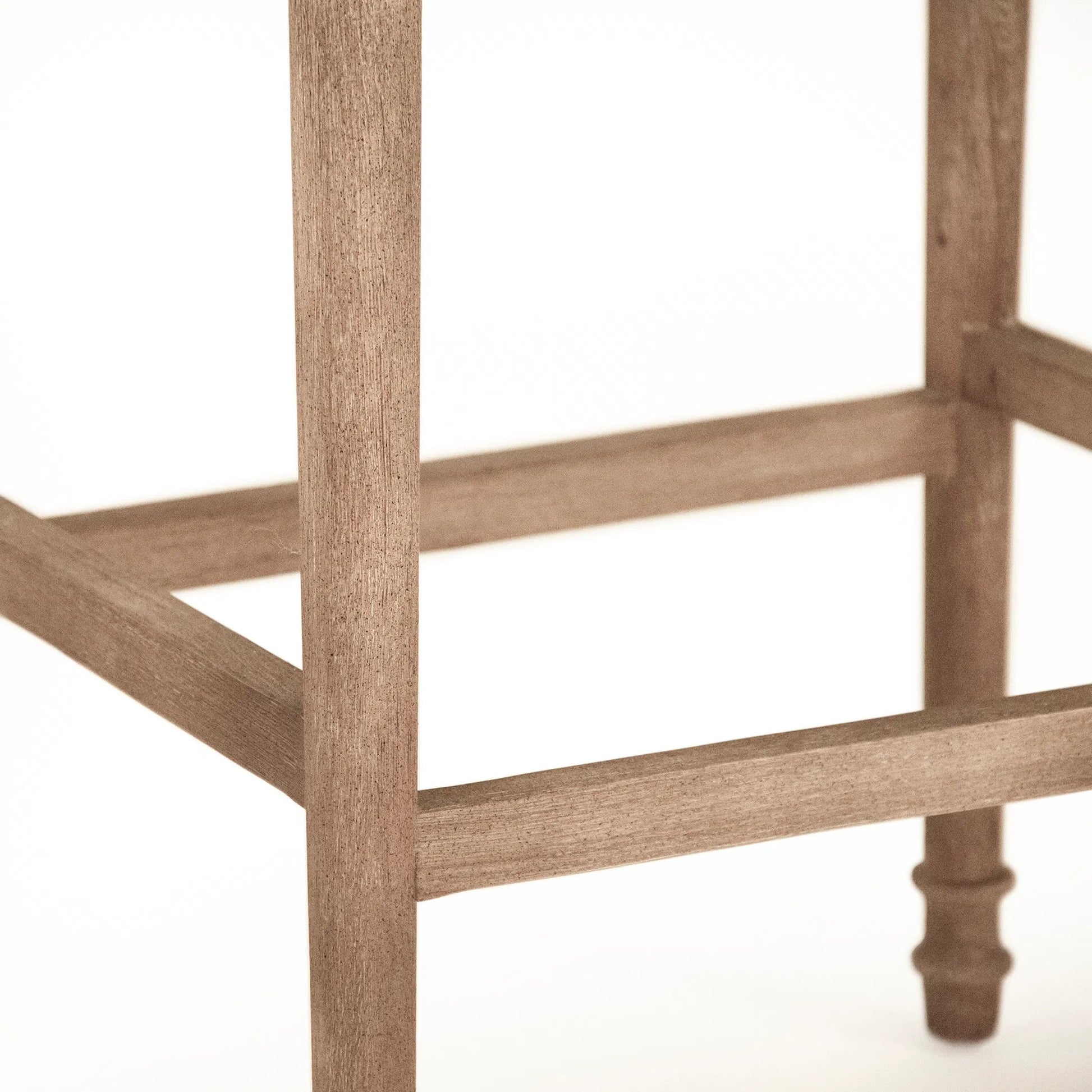 Lucas Bar Stool by Zentique in hemp linen and limed gray oak. Made from limed grey oak in a transitional style.