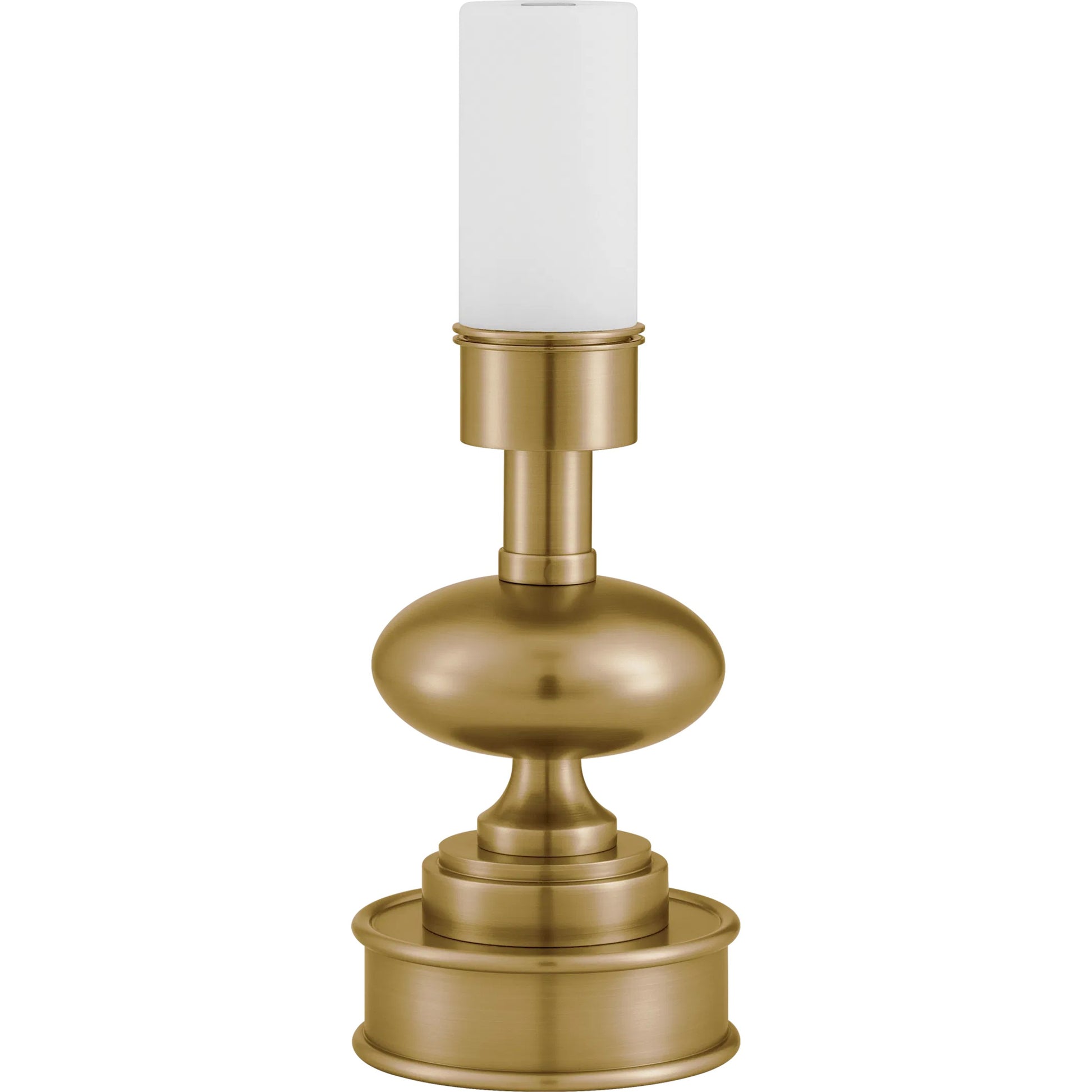 Galavant Cordless Table Lamp by Currey and Company in brass. Made from metal in a modern style.