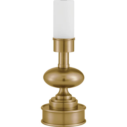 Galavant Cordless Table Lamp by Currey and Company in brass. Made from metal in a modern style.