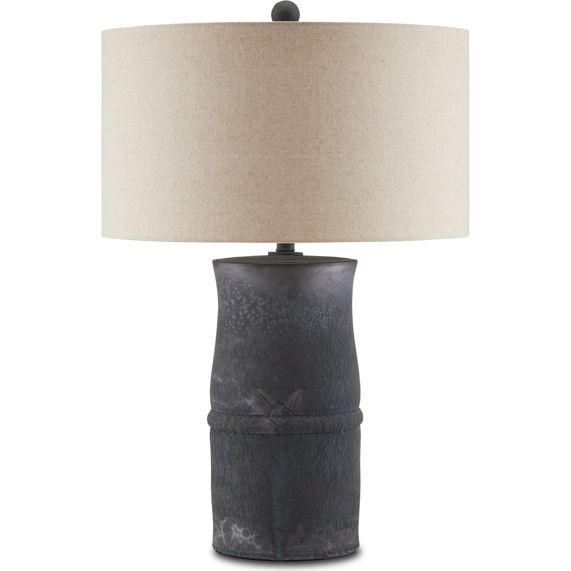 Croft Table Lamp by Currey and Company in charcoal. Made from ceramic in a cottage & farmhouse style.