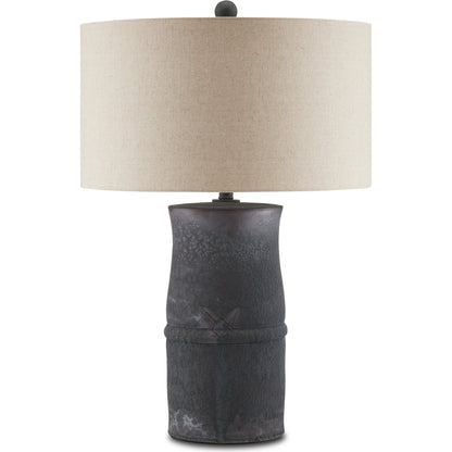 Croft Table Lamp by Currey and Company in charcoal. Made from ceramic in a cottage & farmhouse style.