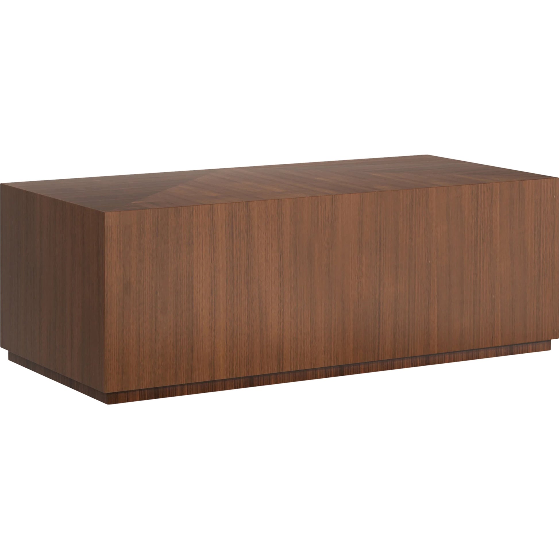 Bello Rectangle Cocktail Table by Caracole in retro walnut. Made from unique in a transitional style.