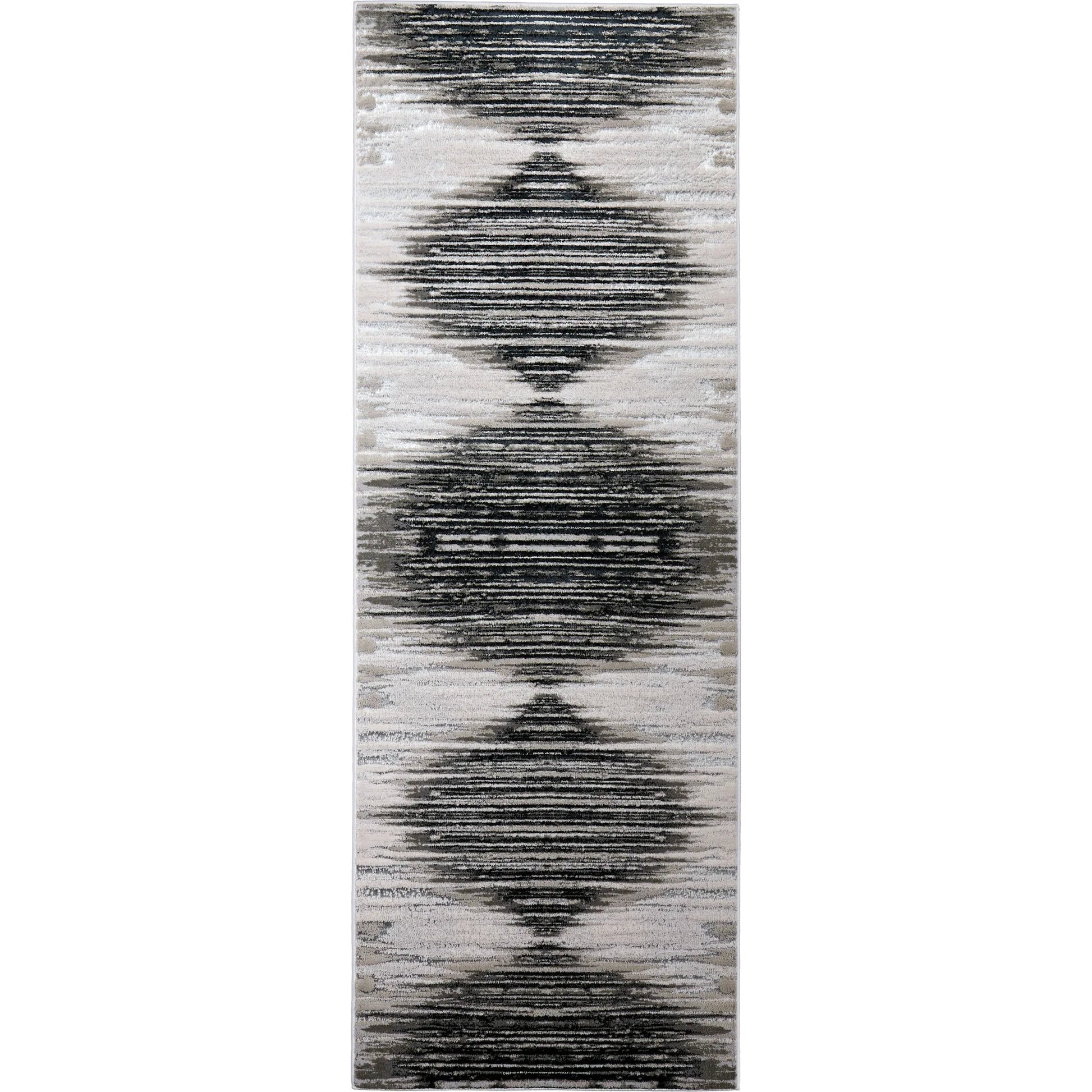 Micah Diamond Rug - 39LRF by Feizy in black, silver, taupe. Made from polyester, polypropylene in a unique style.