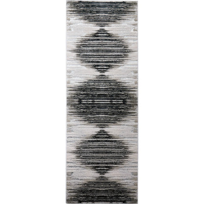 Micah Diamond Rug - 39LRF by Feizy in black, silver, taupe. Made from polyester, polypropylene in a unique style.