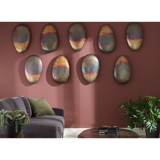 Patina Wall Stone by Phillips Collection in brown and copper patina. Made from fiberglass in a eclectic & global style.