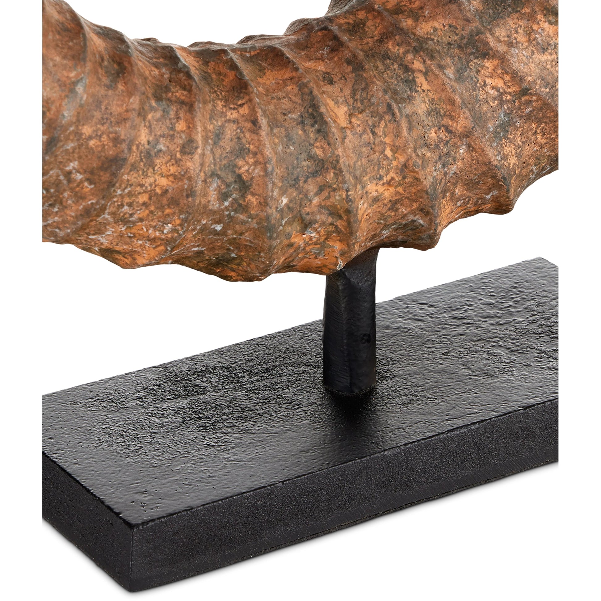 Faux Horn Set by Currey and Company in rustic, black. Made from cast aluminum in a modern style.