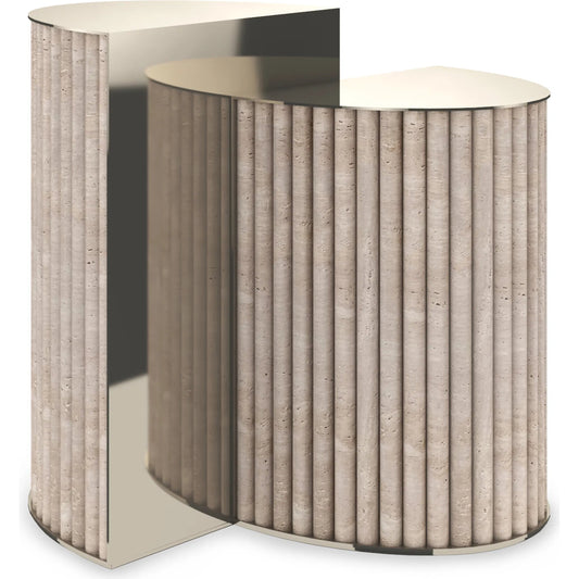 Hewn Accent Table by Caracole in whisper of gold. Made from unique in a unique style.
