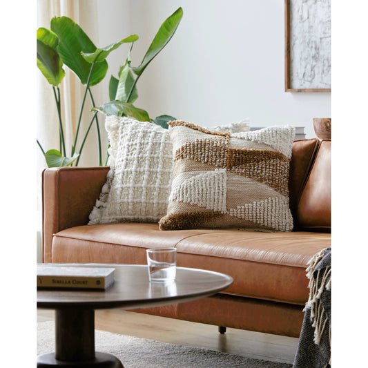 Chelmsford Pillow - 487791 by Surya in light silver, ash, camel, brick, khaki, dark brown. Made from front: 100% polyester, back: 100% polyester in a modern style.