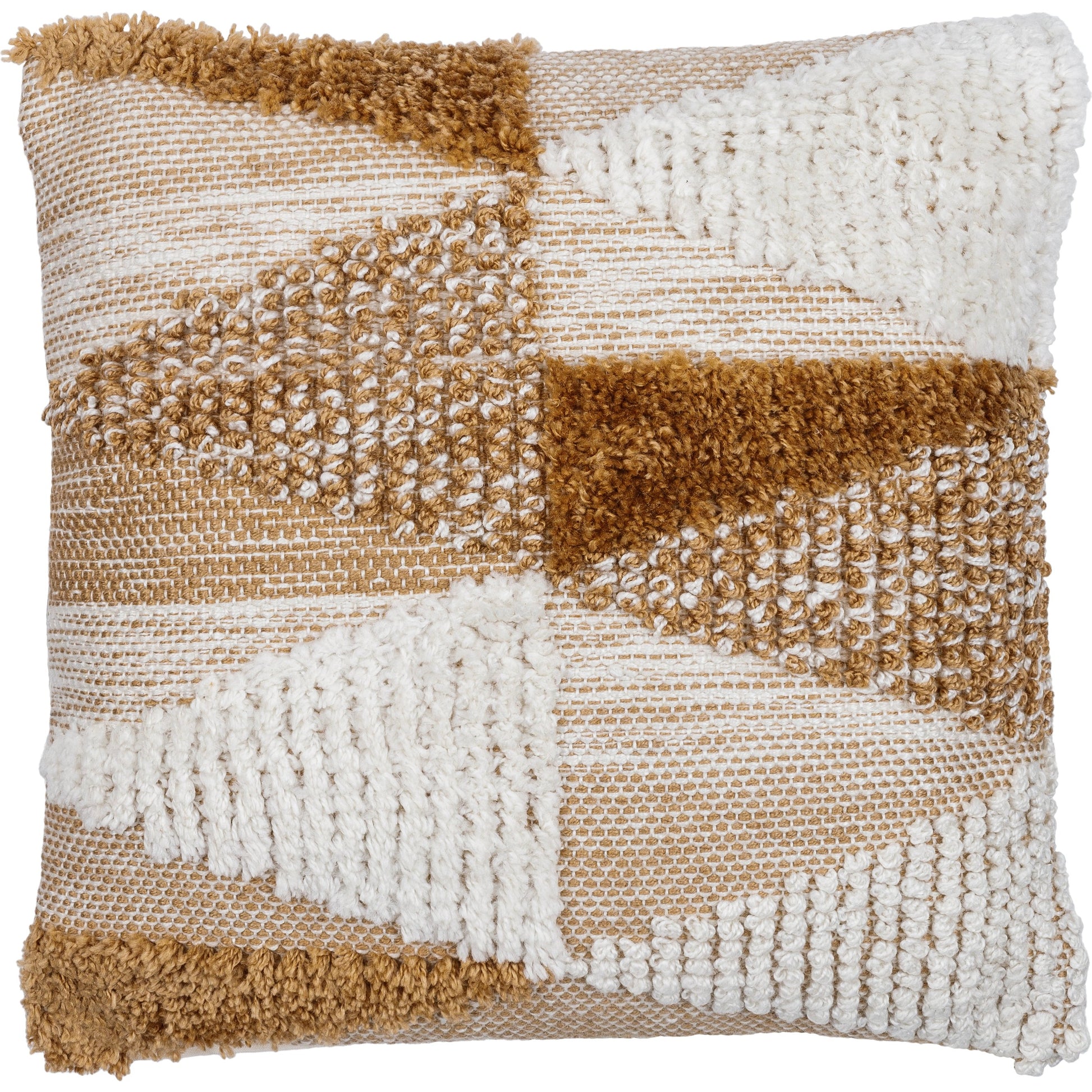 Chelmsford Pillow - 487791 by Surya in ivory, caramel, tawny, sandstone. Made from front: 100% polyester, back: 100% polyester in a modern style.