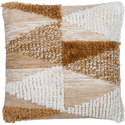Chelmsford Pillow - 487791 by Surya in ivory, caramel, tawny, sandstone. Made from front: 100% polyester, back: 100% polyester in a modern style.