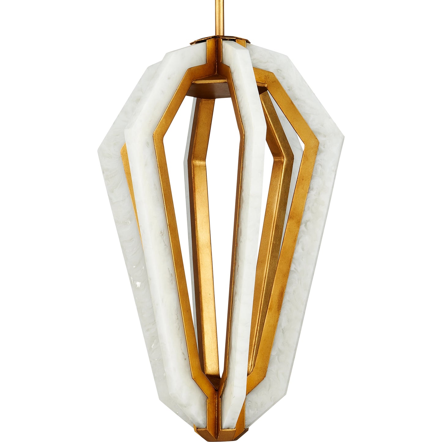 002 SI-2134056 | Additional Silo | Riviere Pendant by Currey and Company in natural, contemporary gold leaf. Made from composite, wrought iron in a modern style.