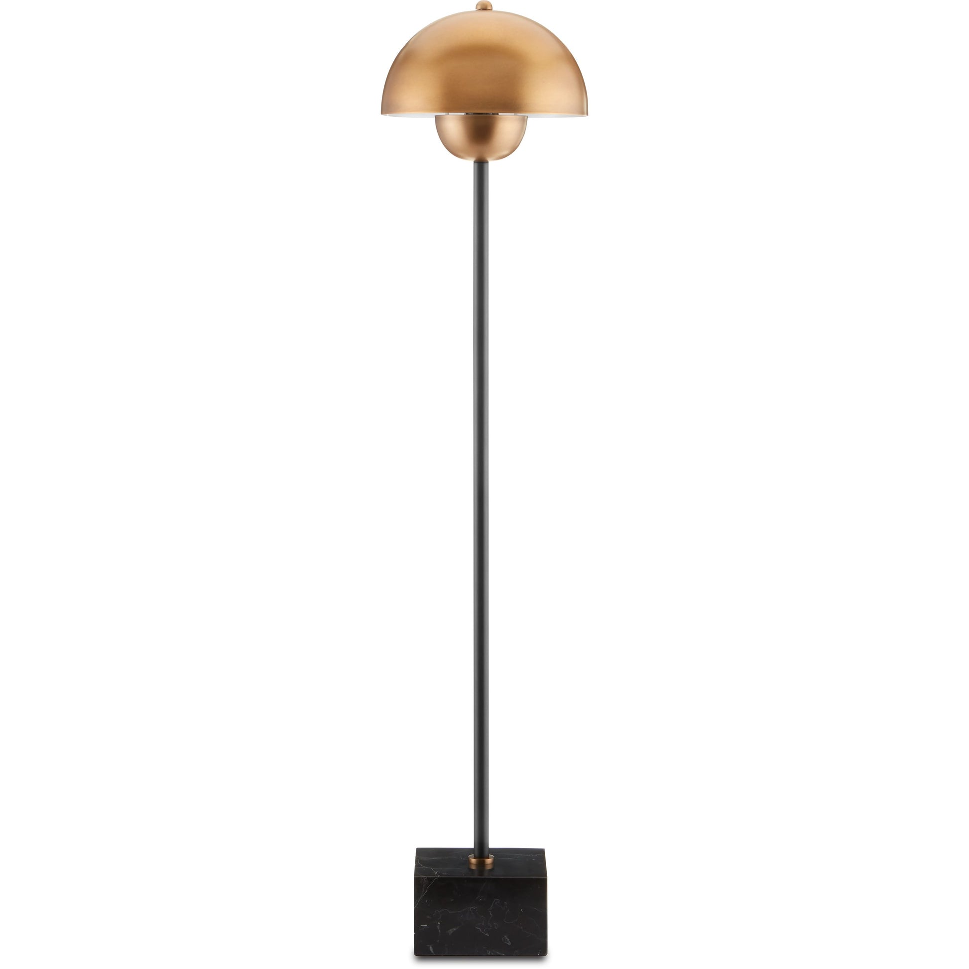 La Rue Table Lamp by Currey and Company in brushed brass, black. Made from metal, marble in a modern style.