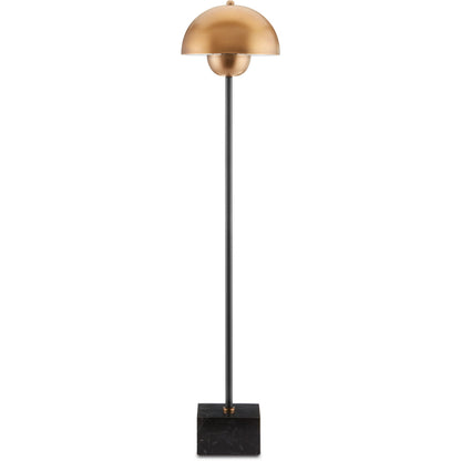La Rue Table Lamp by Currey and Company in brushed brass, black. Made from metal, marble in a modern style.