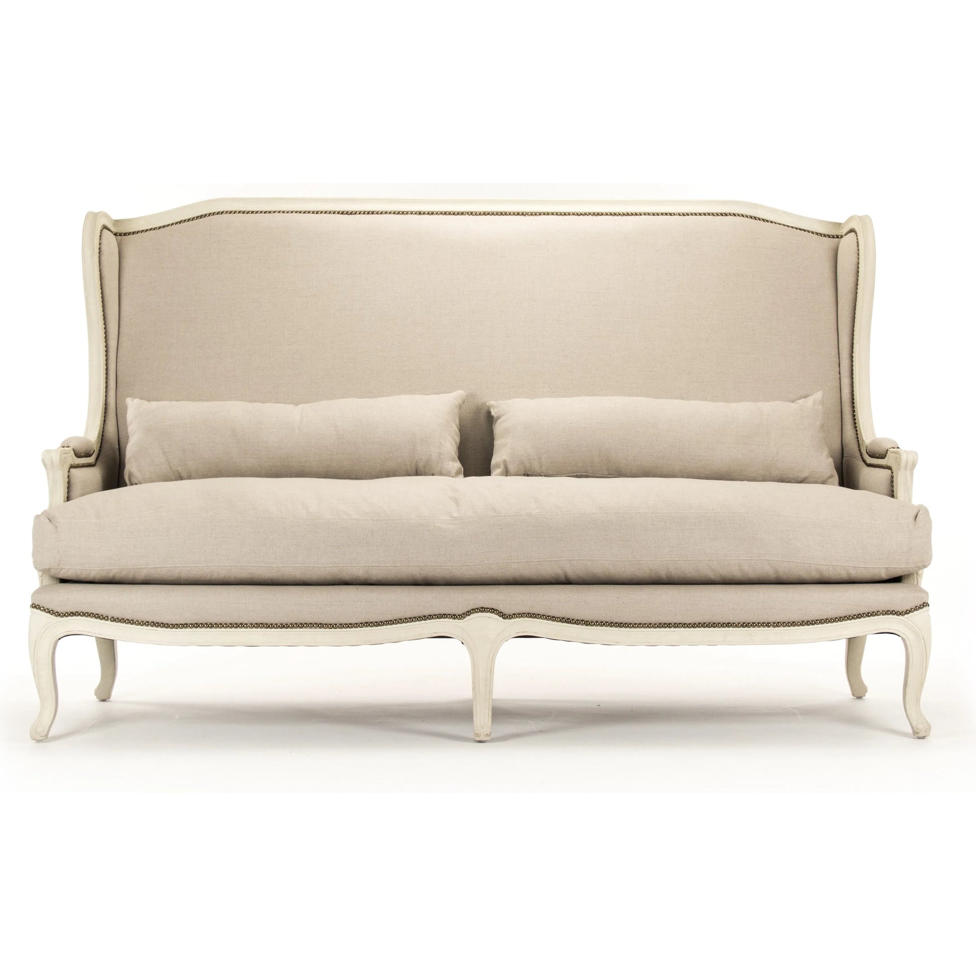 Leon Sofa by Zentique. Made from limed grey oak in a traditional style.