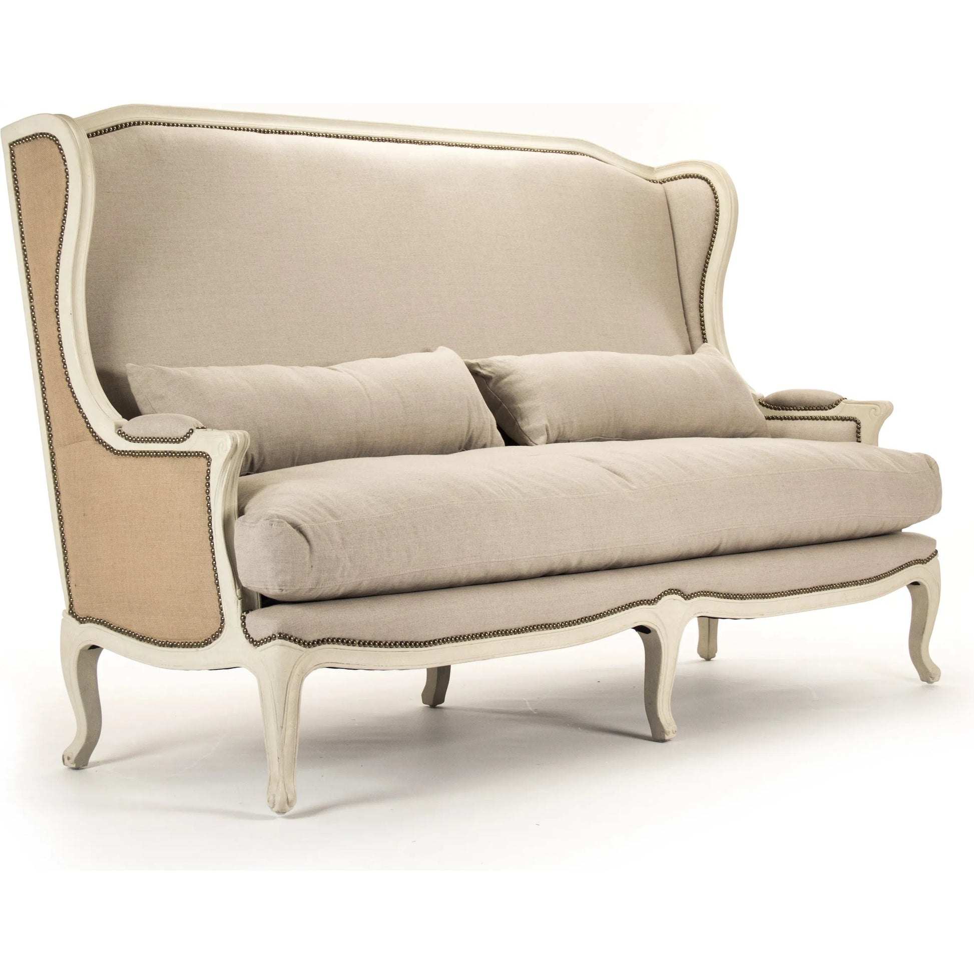 Leon Sofa by Zentique. Made from limed grey oak in a traditional style.