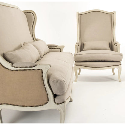 Leon Sofa by Zentique. Made from limed grey oak in a traditional style.