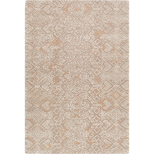 Corfu Rug - 27338 by Surya in tan, cream, dusty coral. Made from 100% wool in a unique style.
