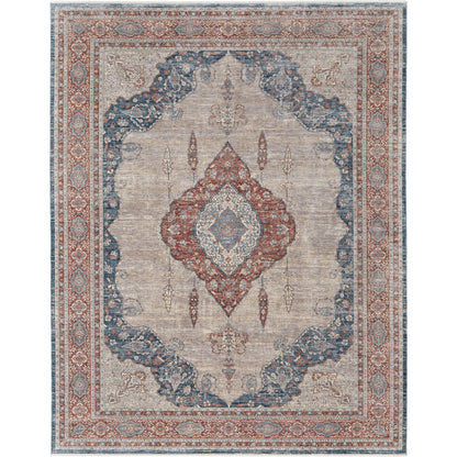 Marquette Transitional Rug - 39GRF by Feizy in gray, red, blue. Made from unique in a unique style.