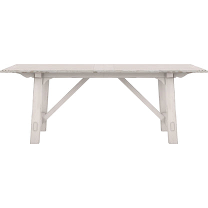 Alcove Trestle Dining Table by A.R.T. Furniture in belgian ivory. Made from acacia solids, maple veneers in a modern style.