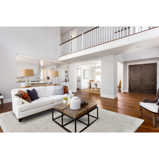 Nadia Transitional Solid Rug - 8573F by Feizy in ivory, gray, tan. Made from viscose in a unique style.