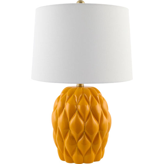 Cagli Accent Table Lamp by Livabliss in glazed, electroplated. Made from ceramic, linen, iron in a unique style.