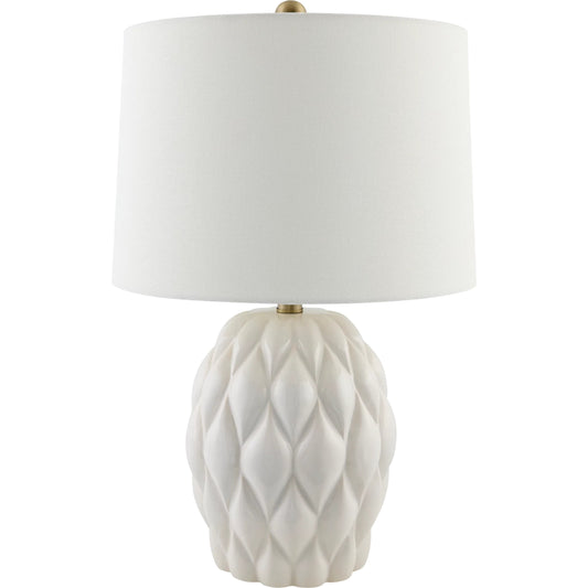 Cagli Accent Table Lamp by Livabliss in glazed, electroplated. Made from ceramic, linen, iron in a unique style.