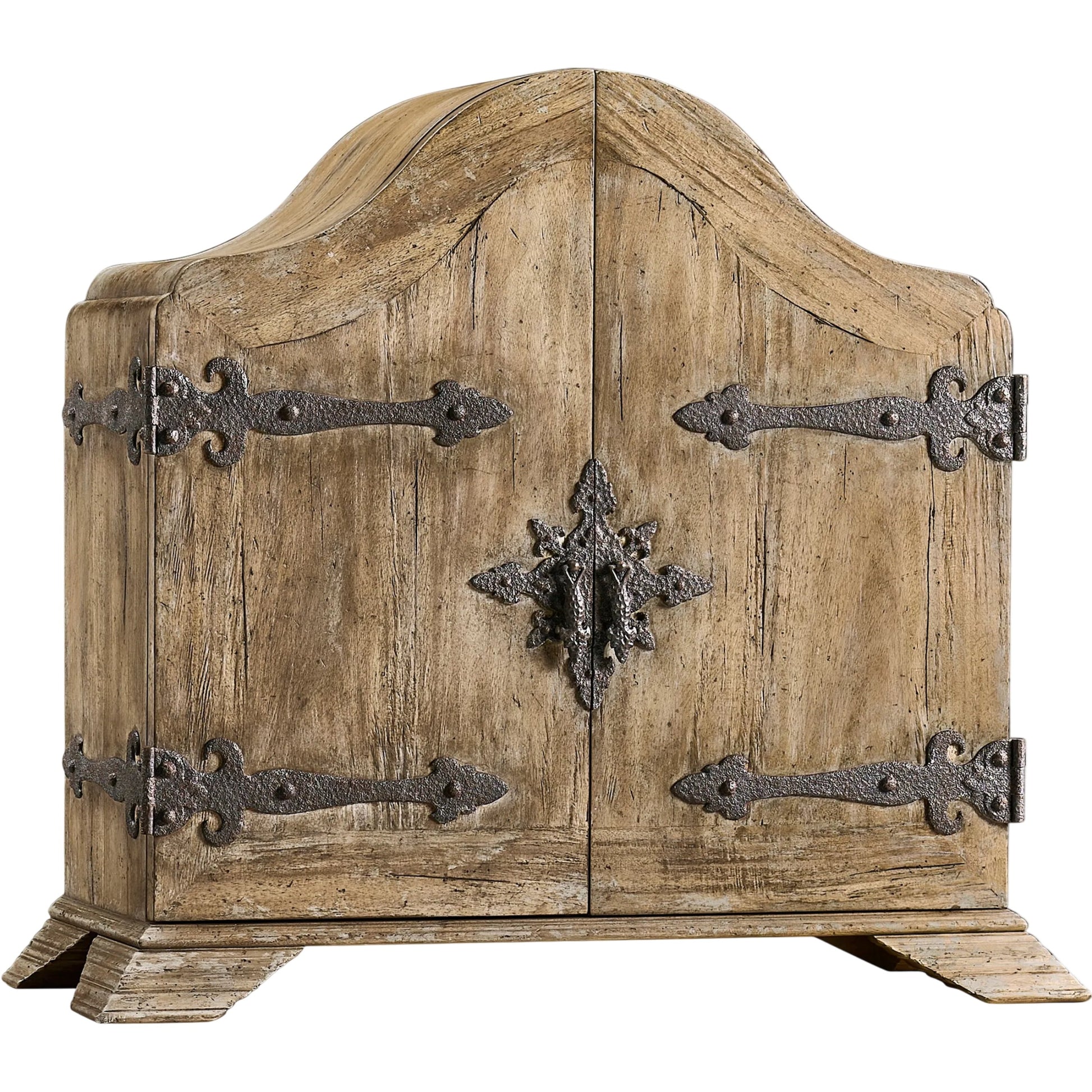 Caldera Box Cabinet by Jonathan Charles in light spain painted walnut. Made from acacia veneer in a traditional style.