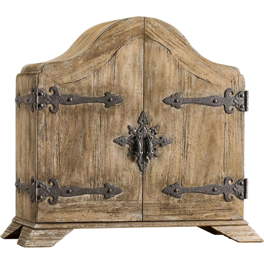 Caldera Box Cabinet by Jonathan Charles in light spain painted walnut. Made from acacia veneer in a traditional style.