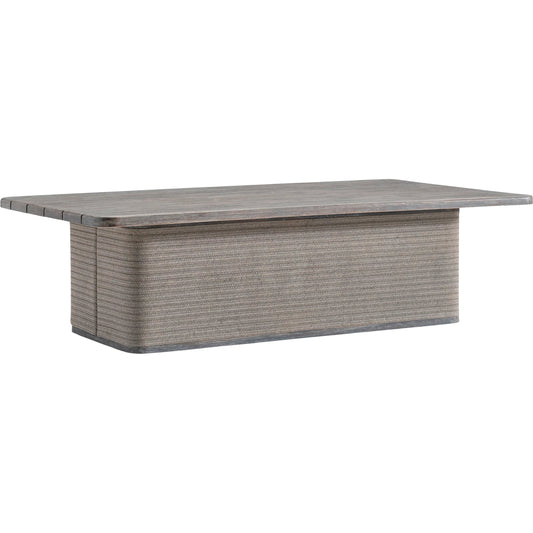 Rialto Outdoor Cocktail Table by Bernhardt in brown. Made from wood in a unique style.