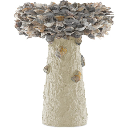 Oyster Shell Bird Bath by Currey and Company. Made from oyster shells, concrete, iron in a eclectic & global style.